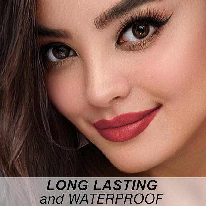 Matte Bullet Long Wear Lipstick - Vegan and Cruelty-Free - Smudge and Waterproof Matte Lipstick with Moisturizing Formula - All Day Comfort - (Crimson Luxe #11)