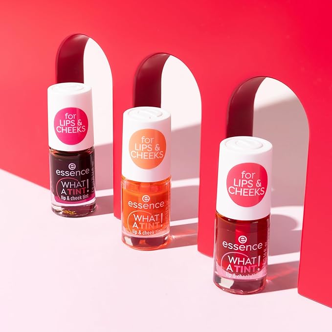 essence | What a Tint! Lip & Cheek Tint | Long-Lasting Liquid Blush & Lip Stain | Non-Sticky & Kiss-Proof | Vegan & Cruelty Free (02 | Coral Sunset)