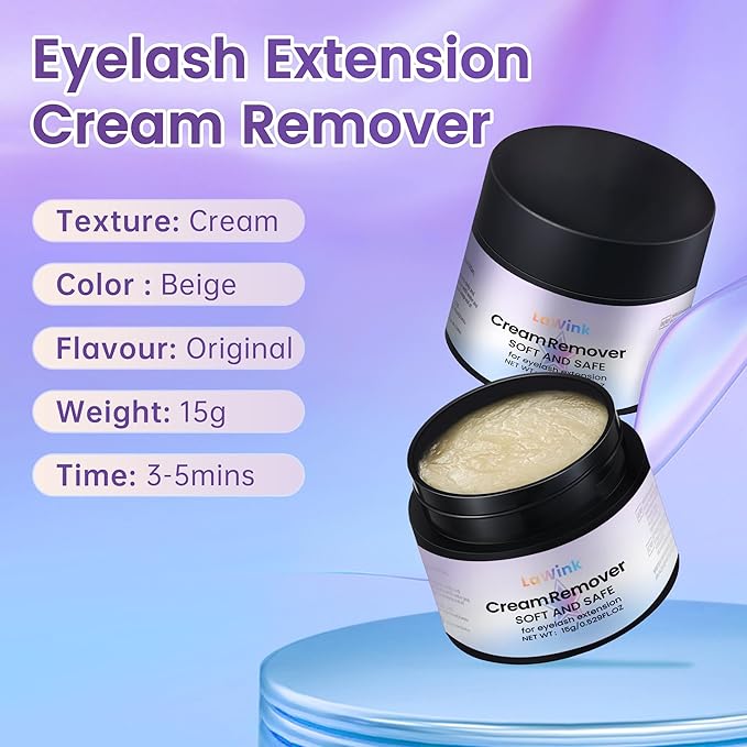 Eyelash Extension Remover,Cream Lash Remover for Lash Extensions Lash Clusters Cream Lash Glue Remover Effectively,Low Irritation for Sensitive Skin for Professional or Salon Use LaWink