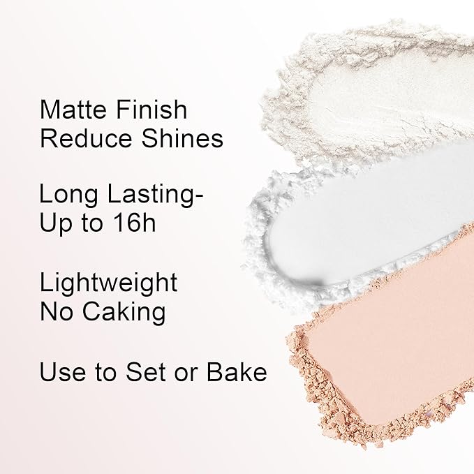 FV Translucent Powder Setting Powder, Lightweight & Blurring, Oil-control, Long Lasting, Matte Loose Setting Powder, Talc-free Baking Powder Makeup, For Fair to Medium Skin Tones, 01 Translucent