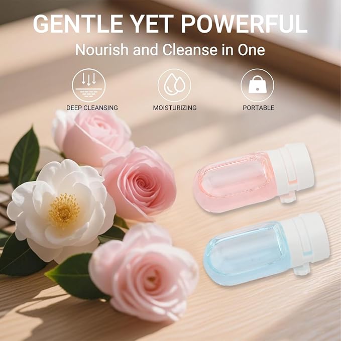 Erinde Portable Cleansing Oil Makeup Remover, Hydrating Rose & Centella Oil Cleanser for Face, Gentle Nourishing Mini Makeup Remover for Sensitive Skin and All Skin Types, Travel-Friendly