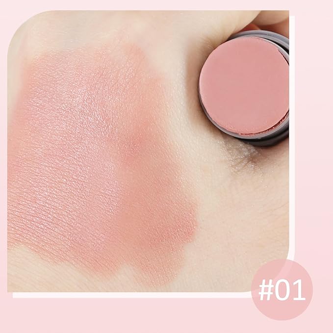 Boobeen Double-Head Cream Blush Stick - Lightweight Long-Lasting Color Natural Makeup Stick for Cheek, Lip and Eye - Dewy Finish for All Skin Tones