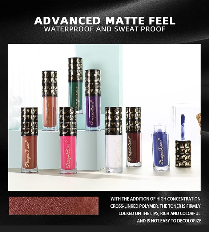 Dark Matte Liquid Lipstick for Women, Blue Long Lasting Waterproof Lip Gloss, Intense & Bold Color, High Pigmented Velvet Lip Stain for Masquerade, Party Goth Makeup, Cosplay (#12 Blue)