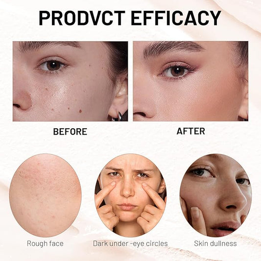 2 In 1 Anti Wrinkle Foundation Stick, Korea Flawless Eraser Foundation Stick- Hydrating Lightweight, Double Head Foundation Make Up Stick with Brush,Multi-Use Face Makeup Contour Stick(Natural, 1PC)