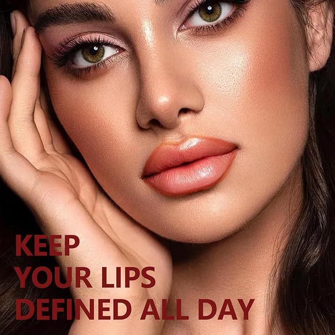 Peel off Lip Liner Stain, Lip Gloss Lip Tint Set, Peel Off Nude Lipliner Makeup Velvet Matte Tattoo Peel Off Lip Liner Set Long-Lasting Waterproof Transfer-proof Brightening, 4Pcs