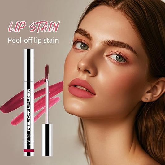 3 Colors Peel off Lip Stain Tattoo, Peel off Lip Liner Tattoo Matte Finish Lip Stain, Colors Change Lip Gloss Long Lasting Waterproof Plump Lip Makeup Gift for Women