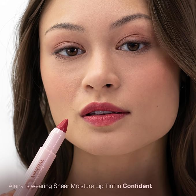 Mineral Fusion NEW Sheer Moisture Lip Tint, Buildable Lip Color, Hydrating Lip Balm with Jojoba Oil, Shea Butter & More, Hydrates & Nourishes, FD&C Dye-Free & Hypoallergenic, Confident, Melon Pink