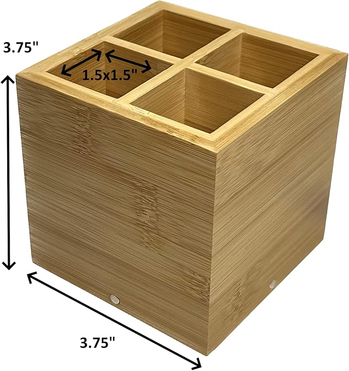 Modular Bamboo Makeup Palette Organizer and Makeup Brush Holder 2-piece Set with MagniLock