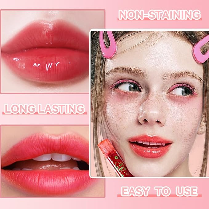 4PCS Rolling Ball Lip Oil Set, Long Lasting Hydrating & Moisturizing Lip Gloss Set for Kids Lip care, Transparent Lip Gloss for Dry and Chapped Lips (Set B, 0.16 Oz/Pcs)