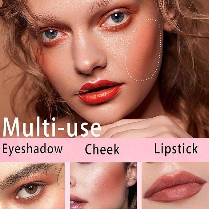 Soft Cream Liquid Blush, Creamy Dewy Blush Lightweight Blendable Glowing Blush Stick with Cushion Applicator,Natural Silky Smooth Moisturizing Blush Makeup,Cruelty-free,04 Peach Pink