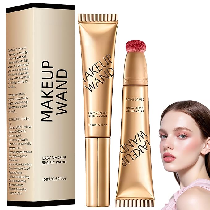 Summaryas Contour Wand & Blush Wand Duo, 2025 New 2 In 1 Women Contour Beauty Wand, Liquid Blush Wand With Applicator, for Skin Highlighting, Correcting (Blush Wands, 1pc)