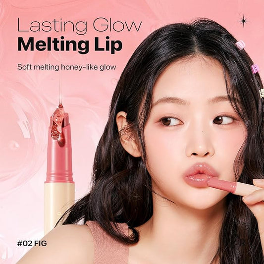 Nature Republic HONEY MELTING LIP (02 FIG) SOFT LIP STICK, Hydrating Gloss, Moisturizing balms, Sheer tint, Shine & Nude, Glowy Finish, korean make up