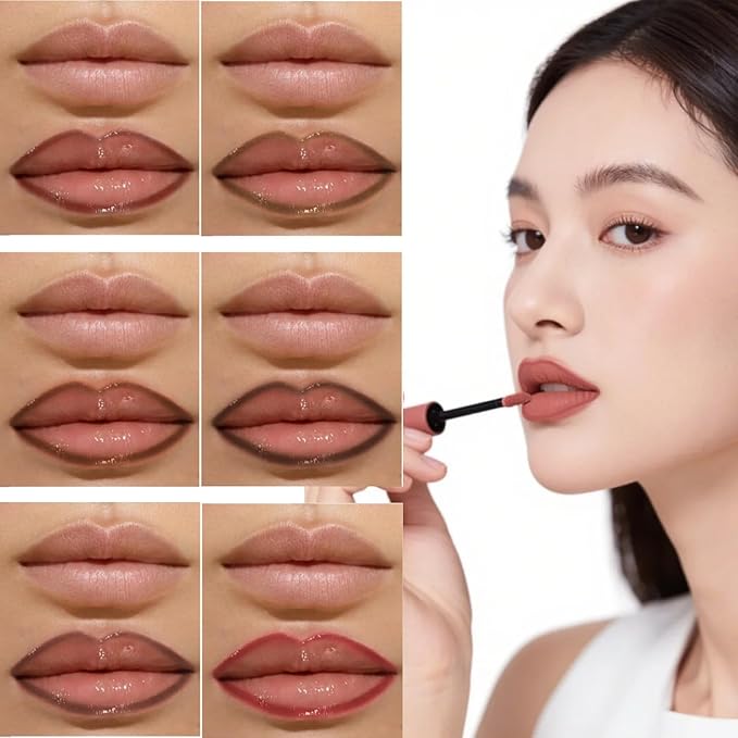 3 PCS Peel Off Lip Liner, Long Wear Tattoo Lip Stain Peel Off, Matte Finish, Long Lasting, Waterproof Peel off Lip Liner Stain (4#5#6#, M)