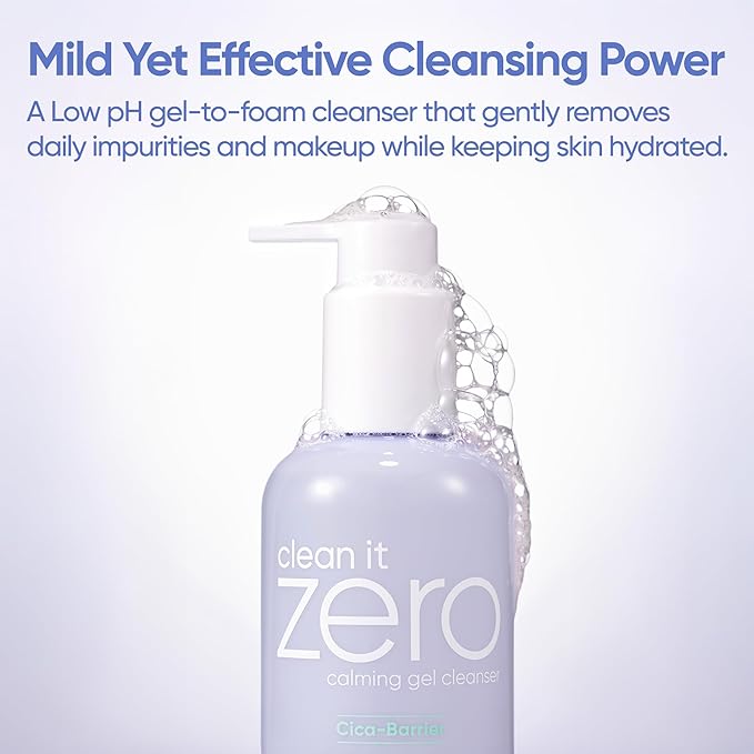 BANILA CO Clean It Zero Calming Double Cleanse Set | Calming Cleansing Balm 100ml + Calming Gel Cleanser 200ml | CICA & Amino Acid | Vegan Skincare for Sensitive Skin