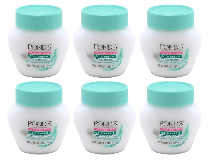 Ponds Cold Cream Make-Up Remover Fragrance-Free 6.1 Ounce (Pack of 6)