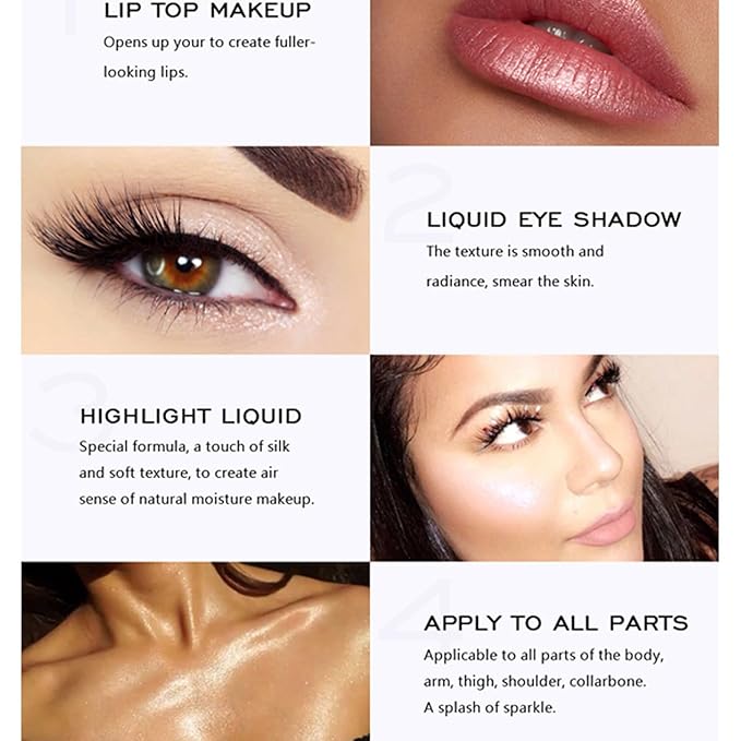 Liquid Face Highlighter Makeup,Multipurpose Contour Highlighter,Lightweight Pearl White Soft Pink,Brightening Blush Liquid Foundation,Silky Soft Long Lasting Waterproof(2PCS)