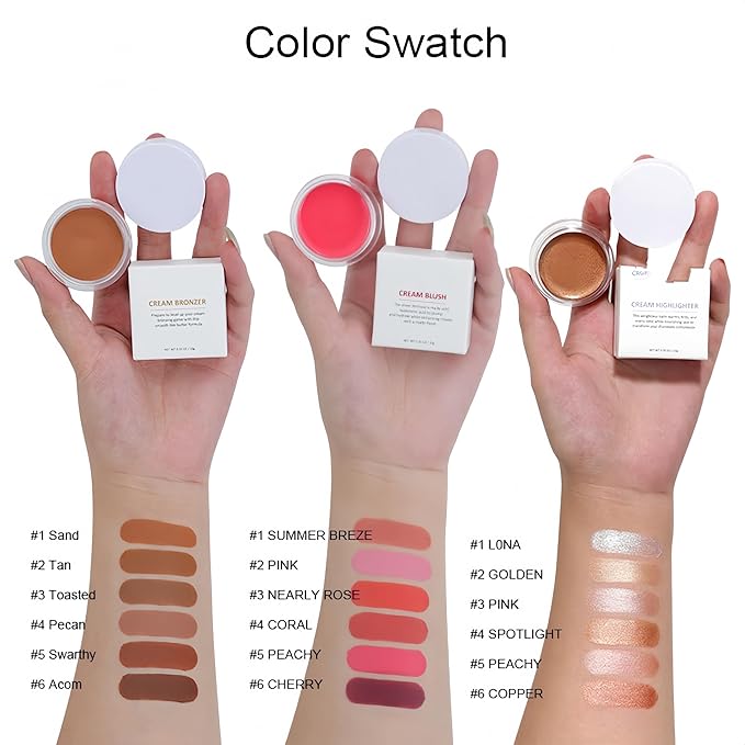 6 Colors Face Blush,Waterproof Matte Long Lasting Lightweight Blush Powder For Girls and Women