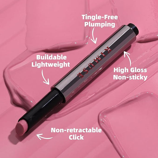 KIMUSE Lip Plumper, Hydrating Korean Lip Gloss, Click Tinted Lip Balm Solid Lipstick for Plumps & Moisturizes, Long-wearing All-in-one Lip Plumping, Gloss, Balm