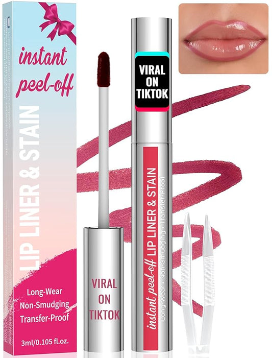 iMethod Lip Stain - Lip Liner Stain, Peel Off Lip Stain with Tweezer, Natural Long Lasting Lip Stain Peel Off, Waterproof, Easy to Use, Stay On All Day, Mauve