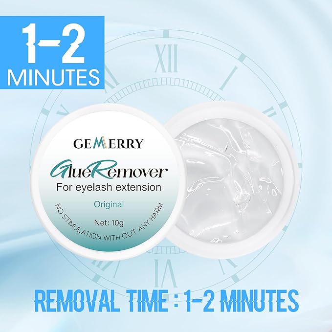 GEMERRY Eyelash Extension Remover 10g Cream Remover Lash Extension Remover Mild Formula Eyelash Glue Remover for Sensitive Eye Fast Disslove Lash Remover for Lash Extensions(Tasteless)