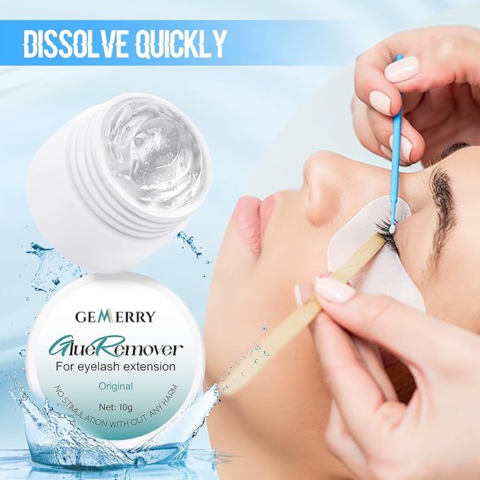 GEMERRY Eyelash Extension Remover 10g Cream Remover Lash Extension Remover Mild Formula Eyelash Glue Remover for Sensitive Eye Fast Disslove Lash Remover for Lash Extensions(Tasteless)