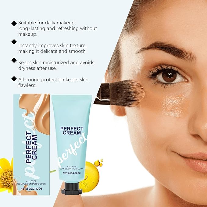 Supreme Cream Body Perfector - Waterproof CC Cream Foundation, Long-Lasting Transfer-Resistant Skin Tint for Face & Body, Hydrating Full Coverage Concealer