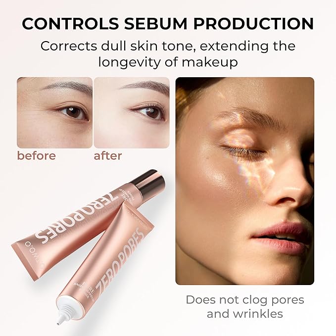 Brighten Glow Vegan Face Primer – Natural, Moisturizing, Waterproof Base for Poreless, Long-Lasting Wear