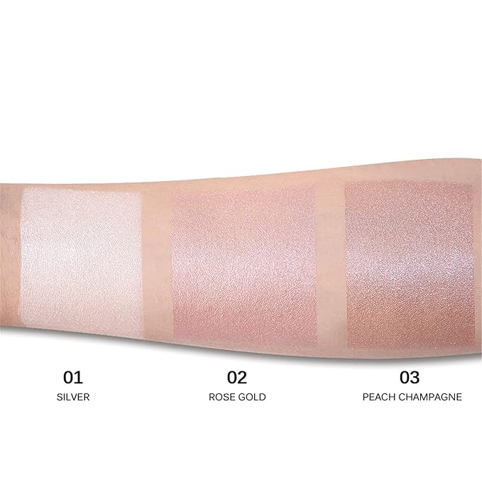 Poreless Face Primer 3pcs & Shimmer Highlighter Makeup Glow Illuminator 3pcs, Ultra-smooth Soft Lightweight Pore Minimizer and Liquid Highlighter Face Cosmetic Set