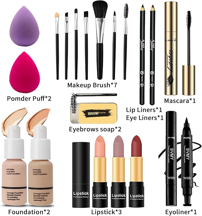 132 Color All In One Makeup For Women Full Kit,Professional Makeup Kit,Makeup Gift Set for Women,Beginner&Teens,Makeup set Include eyeshadow/lipstick/concealer/Lip Gloss/Eyeliner/Mascara (A1-01)
