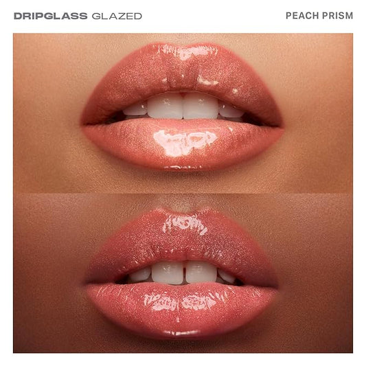Morphe Dripglass High Shine Lip Gloss - Glazed, Semi-Sheer & Nourishing Lip Makeup - Buildable Formula Infused with Plant-Derived Squalane & Vitamin E - Peach Prism (0.13 oz)