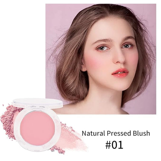 Boobeen Single Color Blush Face Blush Palette Matte Baked Makeup Blush Powder High Pigment Pressed Blush, Long-lasting Colorful, Blends Easily, Lightweight