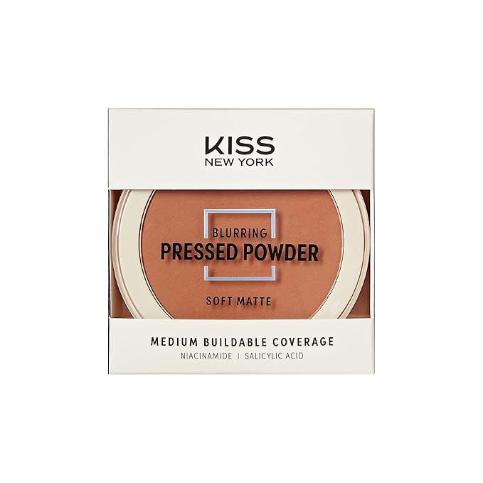 Soft Matte Pressed Powder, Blurring Poreless Face Powder Makeup, Medium Coverage Setting Powder Infused with Salicylic Acid & Niacinamide, Clean Beauty (Deep Honey, 0.28 Ounce)