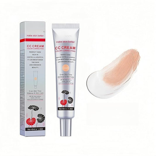 MAEPEOR Color Correcting CC Cream 5 Colors Lightweight Multi-Purpose Facial Concealer with Illuminating Finish Soothes & Hydrates Skin (02 Light)