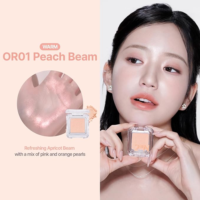 2aN Gleaming Tension Cushion Foundation Pact (#29 Caramel Beige) + Pure Glash Highlighter (OR01 Peach Beam) Peachy Glow Makeup Set