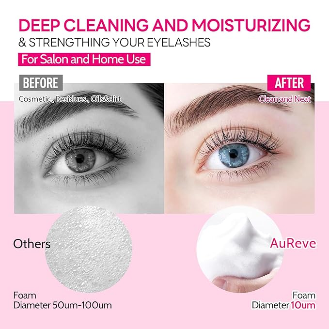 Lash Shampoo Concentrate 60ml Lash Cleanser Concentrate Add Hyaluronic Acid Perfect for Salon-Get, Can make 360ml eyelash cleaning shampoo,Rose