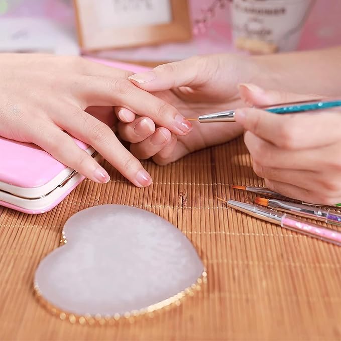 2PCS Resin Nail Art Palette Color Corrector Palette Nail Art Palette Display Board Nail Polish Palette Nail Polish Mixing Plate Gel Nail Palette Makeup Palette Holder Nail Art Palette Tools