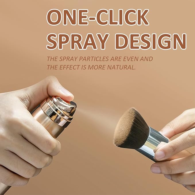 Airbrush Foundation Spray with Brush - Full Coverage Magic Minerals Airbrush Foundation for Smooth Radiant Finish, Concealer Hydrating Makeup for a Flawless, Natural Finish, Breathable (Beige)