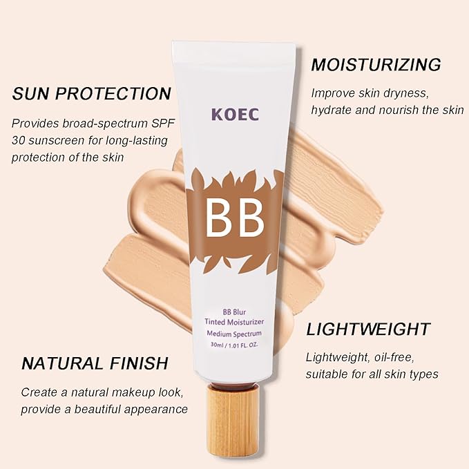 BB Blur ππ’π§πππ Moisturizer SPF 30, BB ππ’π§πππ Care Primer with Brush, BB Cream ππ’π§πππ Moisturizer with SPF All-Day Wear, Full Coverage Light-Medium Skin - Long-Lasting Hydrating