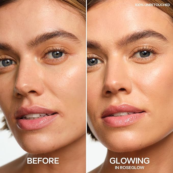 Saie Glowy Super Gel Lightweight Illuminator - Luminizer and Makeup Primer for Glowing Skin - Enriched with Vitamin C + Hydrating Squalane Oil - Roseglow (1 oz)