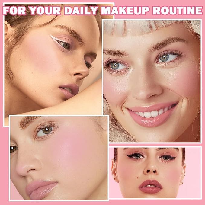 Cream Blush Stick Multi-Use Makeup Blush Stick for Lip and Cheeks Tint Solid Moisturizer Waterproof Cream Blush Natural Face Blush Makeup for All Skin Tones-02 Nude Pink