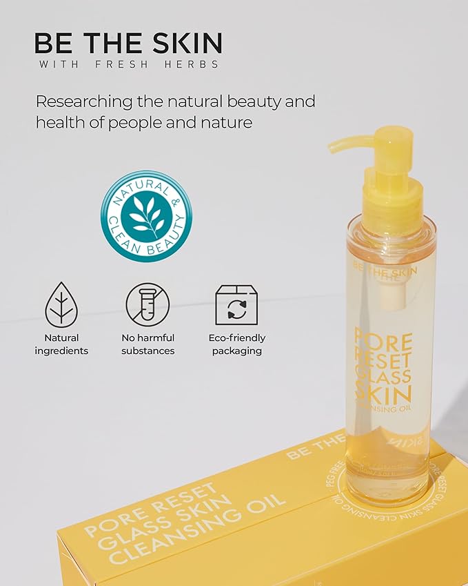 Pore Reset Glass Skin Cleansing Oil - Gentle Makeup Remover Oil for Glass Clear Skin with Plant-derived Oils - Removes Sebum and Blackheads - For All Skin Types, 5.07 fl.oz.