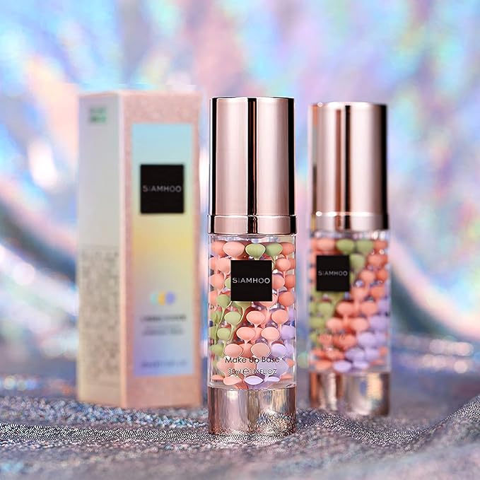 SIAMHOO One Step Face Primer Makeup Tricolor Tinted Moisturizer Skin Tone Correcting and Brightening Primer for Glowing and Flawless Makeup, 35ml - 2pcs