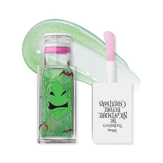 wet n wild Nightmare Before Christmas Color Changing Lip Oil, Nourishing High-Shine Formula with pH-Activated Tint, Chocolate & Vanilla Scent - Truth or Scare