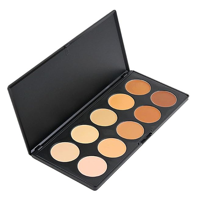 10 Colors Cream Contour Face Concealer Palette, FantasyDay Long Lasting Full Hydrating Coverage Conceals Corrects Foundation Camouflage Makeup Gift Set for Correcting Dark Circles Acne Blemish