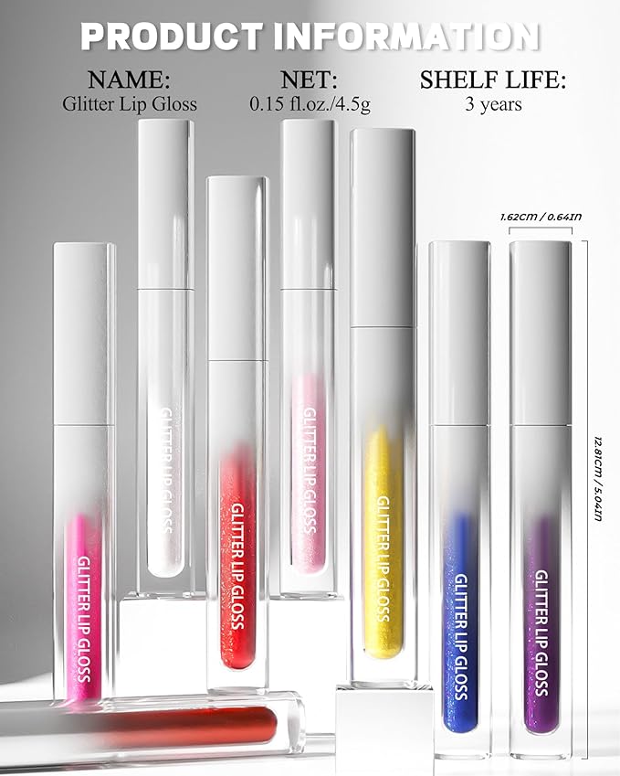 Deep Purple Metallic Liquid Lipstick, Non-Stick Cup Glitter Lip Gloss, High Pigmented Lip Color with Transfer-proof Wear, Long Lasting Waterproof Shimmer Sparkly Lipstick Cosplay Makeup for Women-08