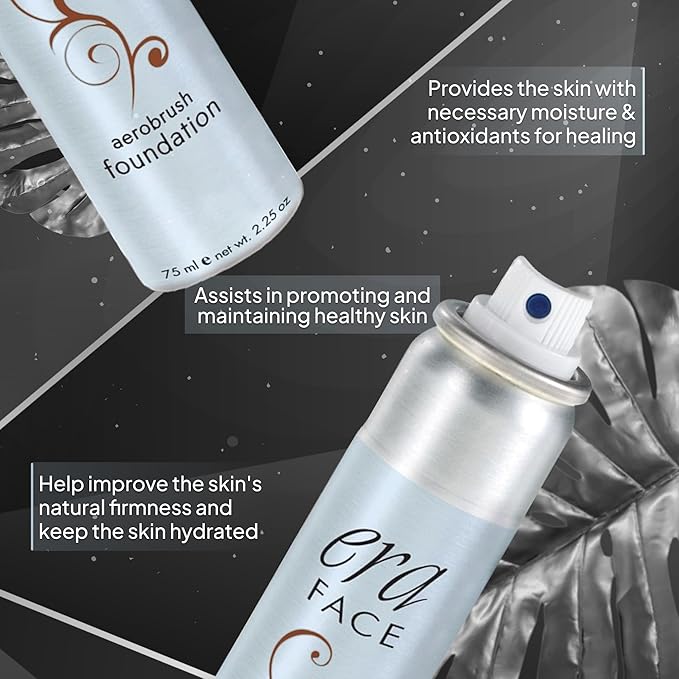 ERA Beauty Essentials Airbrush Makeup Collection (Era Face spray on Foundation - R10 Cocoa + Era Primer + Sponge)