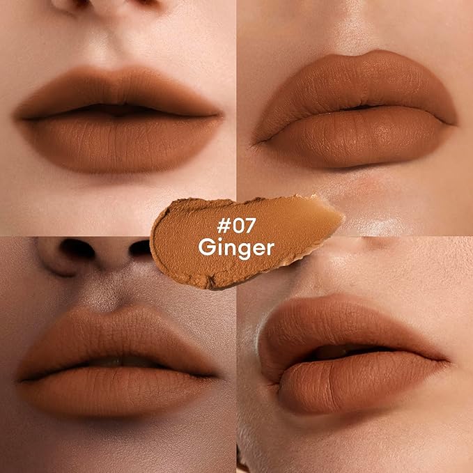 ITY Velvet Matte Finish Lip Stain-Mousse Textured Lip Clay, Conceals Lip Lines, Rich Pigment Lip Tint Lipsticks,3 Pack, 0.14 oz (4g) in Berrylicious, Ginger, Embered