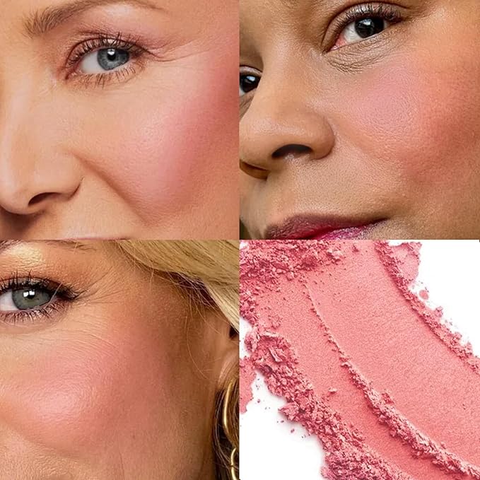 Baked Blush Marbleized Powder Blush for Cheeks, Lightweight Natural Finish, Infused with Vitamin E, Vegan & Cruelty Free, Talc Free - #001 FANTASY PRINCESS