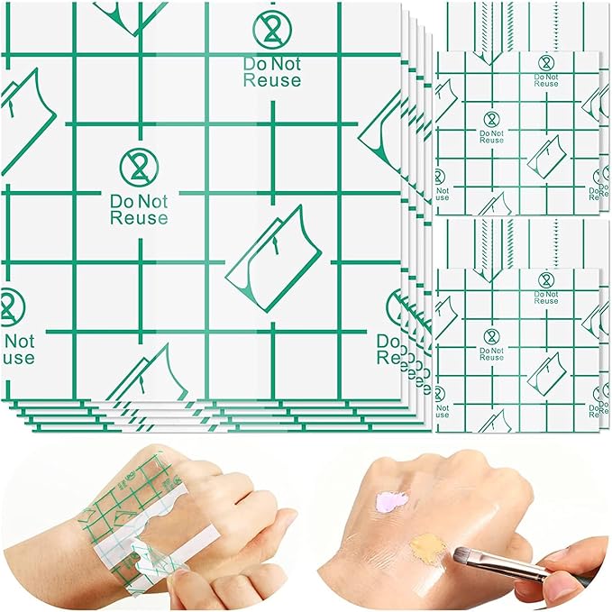 100pcs Makeup Hand Palette Waterproof PU Film Self Adhesive Disposable Makeup Mixing Palette