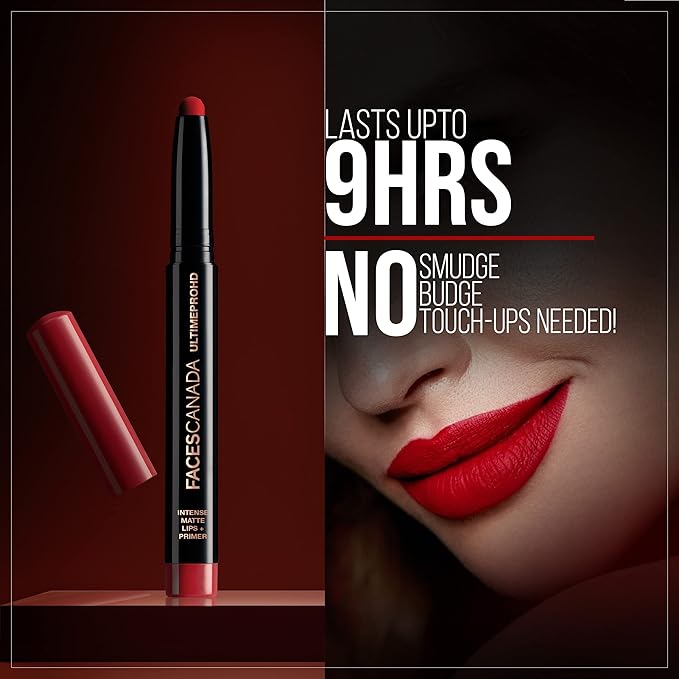 Faces Canada Hd Intense Matte Lipstick, Feather Light Comfort, 10 Hrs Stay, Primer Infused, Flawless Hd Finish, Made In Germany, Brown, Red, Pink, Purple, Nude Lip Color, Perfection, 0.05 Oz